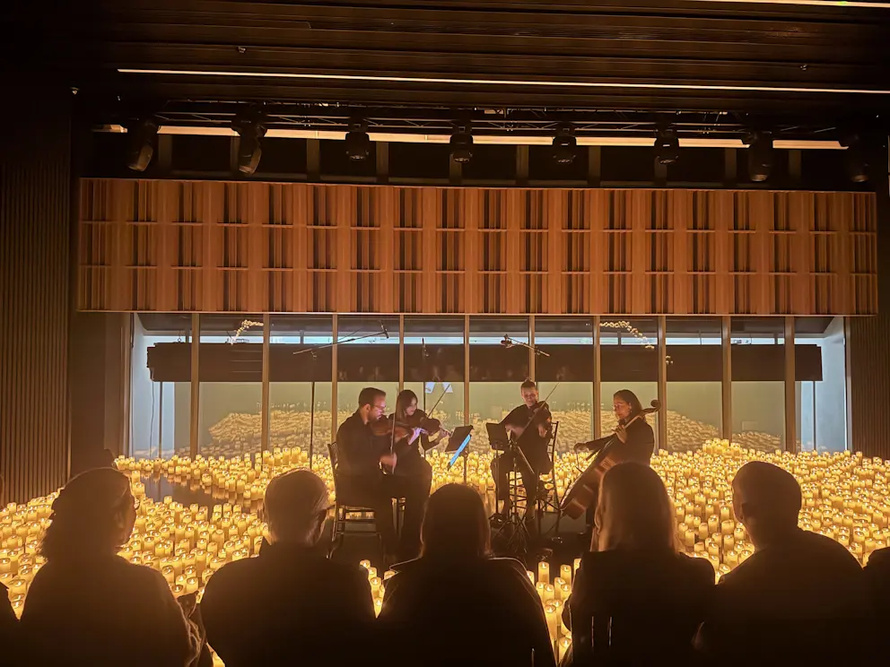 Kwartet smyczkowy podczas występu